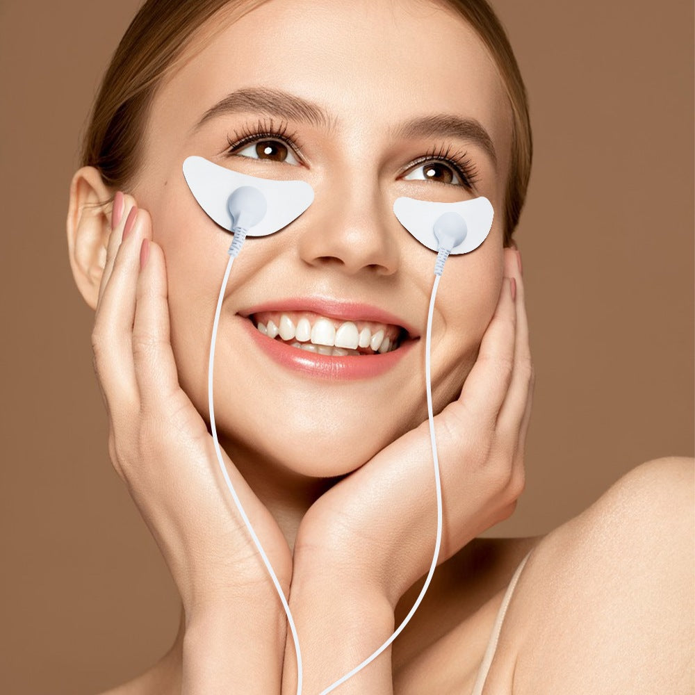 V-Shape Face Wrinkle Reduction EMS Facial Massager with Low-Frequency Pulse, Crescent-Shaped Beauty Device with Remote Control