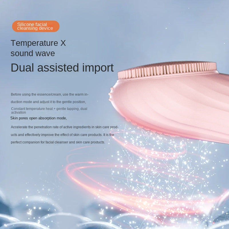 Facial Cleansing Device Silicone Facial Brush Ultrasonic Massage Import Instrument Electric Facial Cleaner Deep Pore Cleansing
