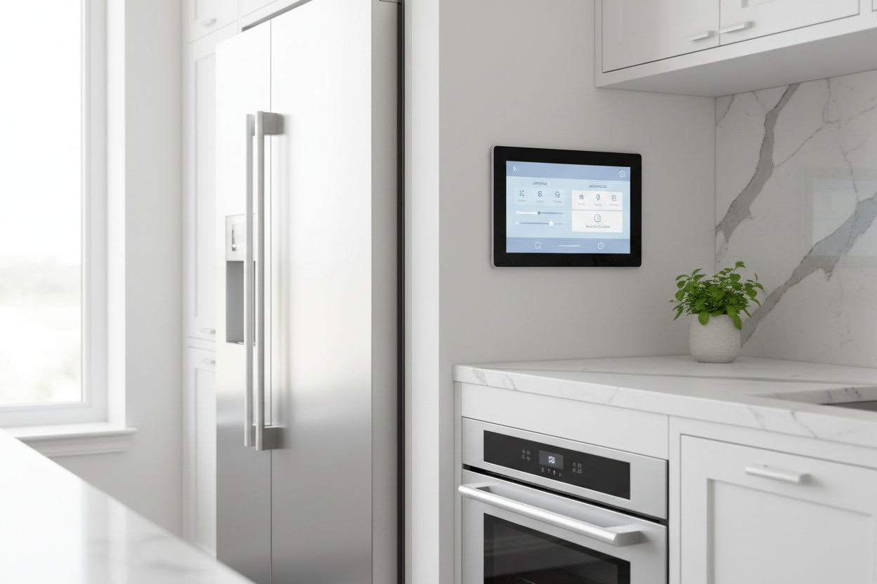 Smart Home Control Panel in modern kitchen