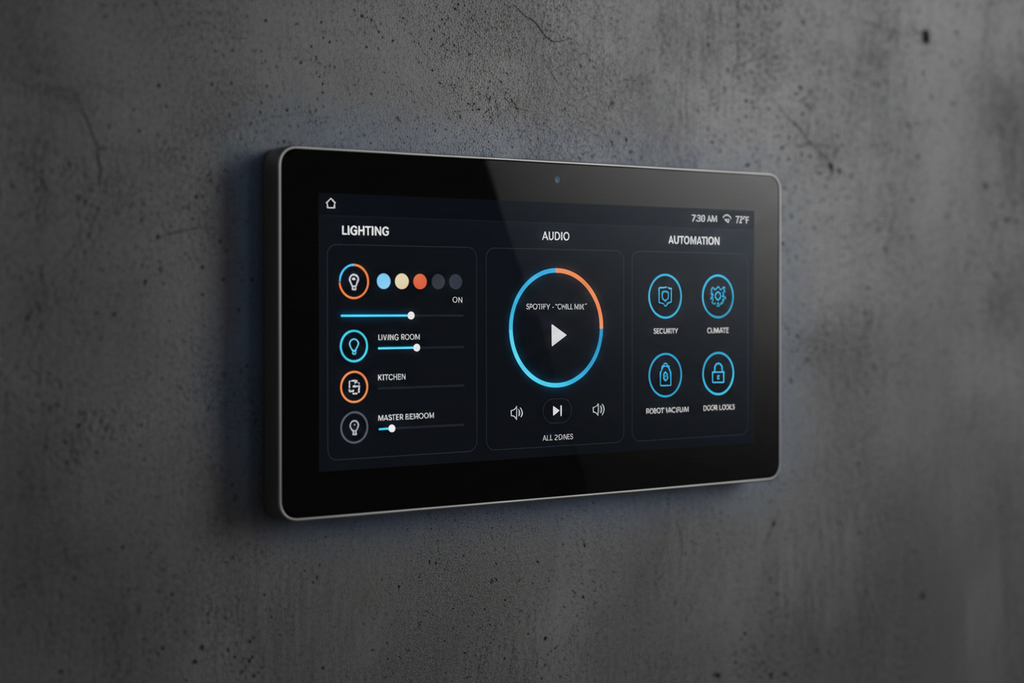 Smart Home Control Panel UI close-up